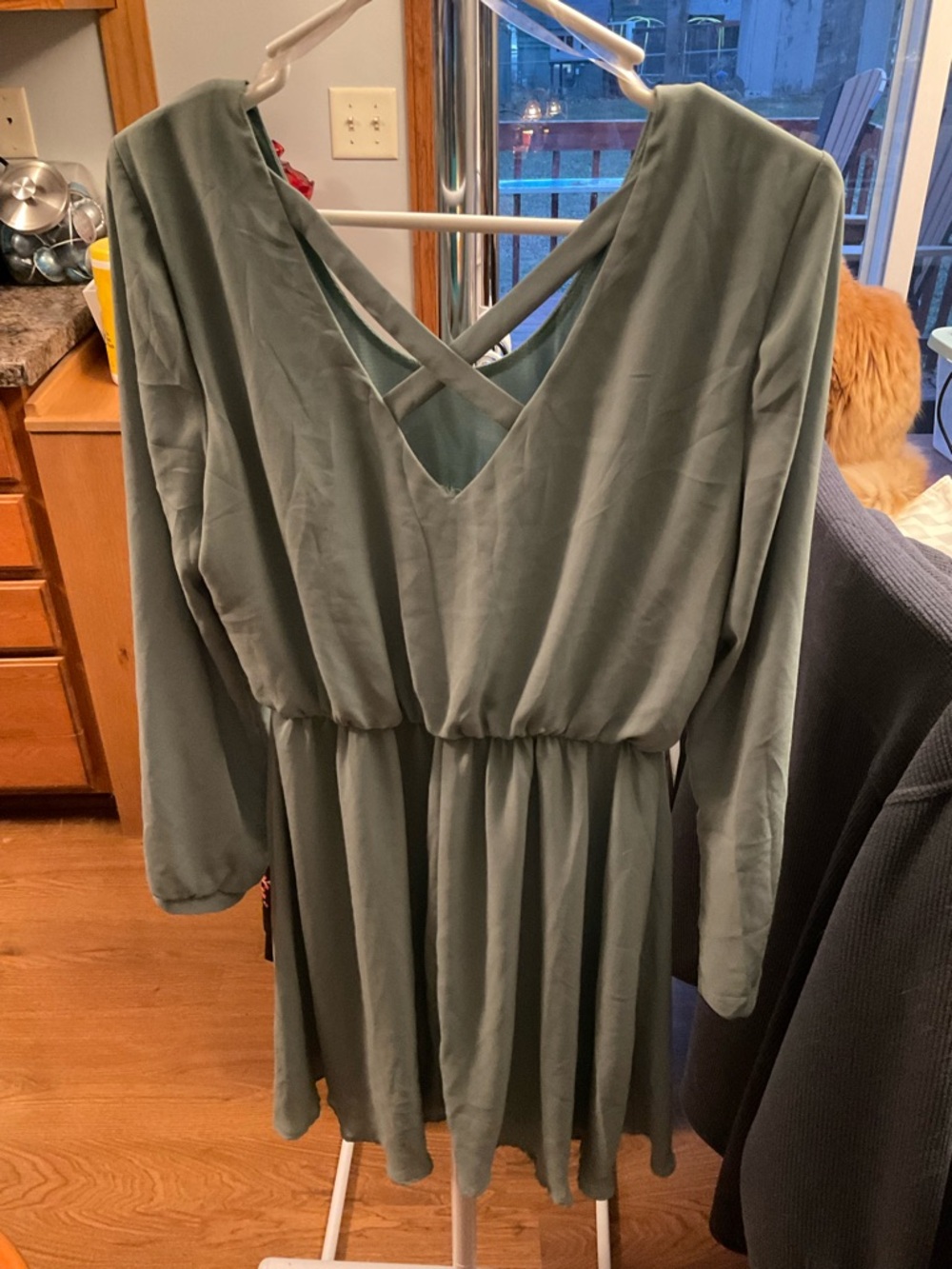 Mint Green Long Sleeve Dress - Picture 5 of 5